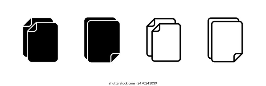 Conjunto de iconos de documento. Icono de papel. Icono de archivo