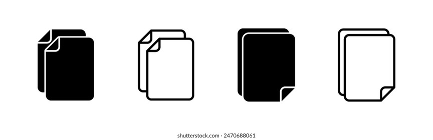 Conjunto de iconos de documento. Icono de papel. Icono de archivo