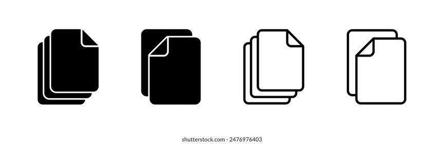Conjunto de iconos de documento. Icono de papel. Icono de archivo