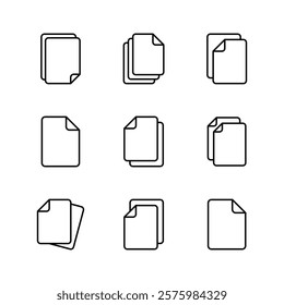 Document icon set. Paper icon. File Icon