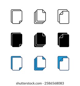 Document icon set. Paper icon. File Icon