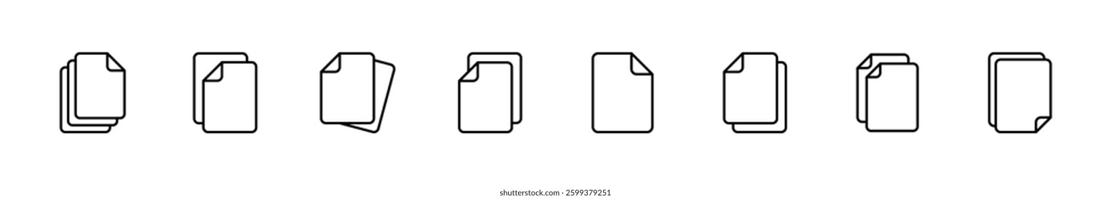 Document icon set. Paper icon. File Icon