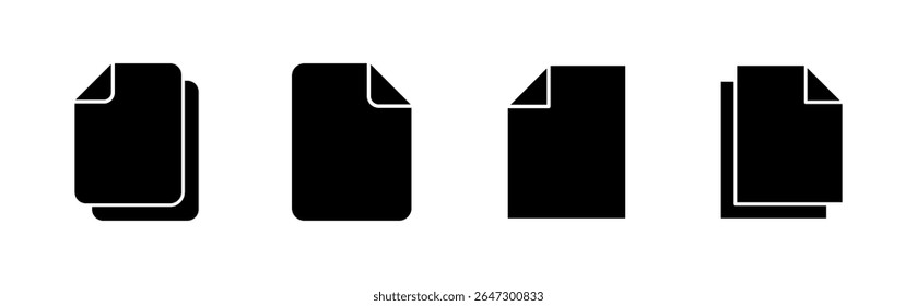 Conjunto de iconos de documento. Icono de papel. Icono de archivo