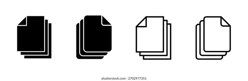 Conjunto de iconos de documento. Icono de papel. Icono de archivo