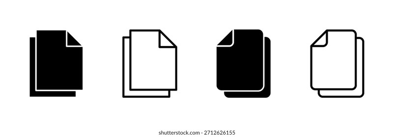 Conjunto de iconos de documento. Icono de papel. Icono de archivo