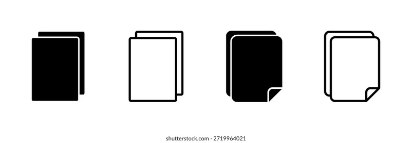 Conjunto de iconos de documento. Icono de papel. Icono de archivo