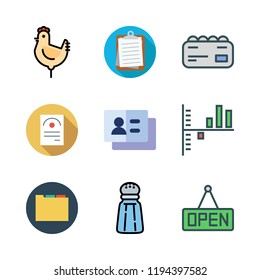 document icon set. vector set about folder, open, file and hebrew icons set.
