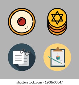 document icon set. vector set about files, hebrew and clipboard icons set.