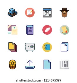 document icon set. vector set about blank page, newspaper, calendar and book icons set.