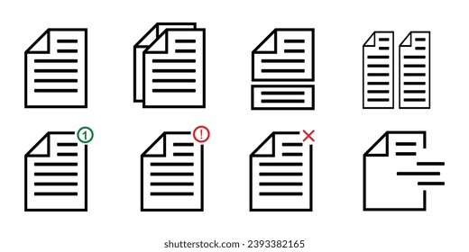document icon set, vector graphic design eps 10, for digital needs.