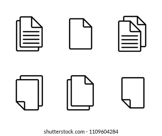 Document icon set. Vector illustration
