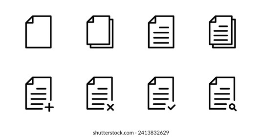 Document icon set vector illustration for website 
