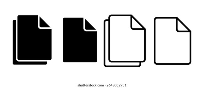 Document icon set. Vector illutration.