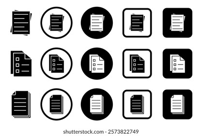 Document icon set vector. matching file icon. paper document icons set. File symbol. vector illustration