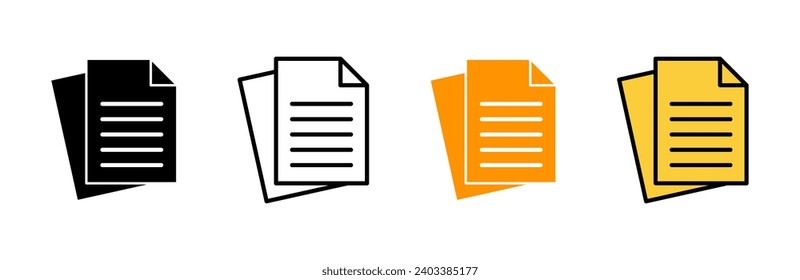 Document icon set vector. Paper sign and symbol. File Icon