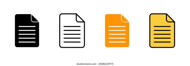 Document icon set vector. Paper sign and symbol. File Icon