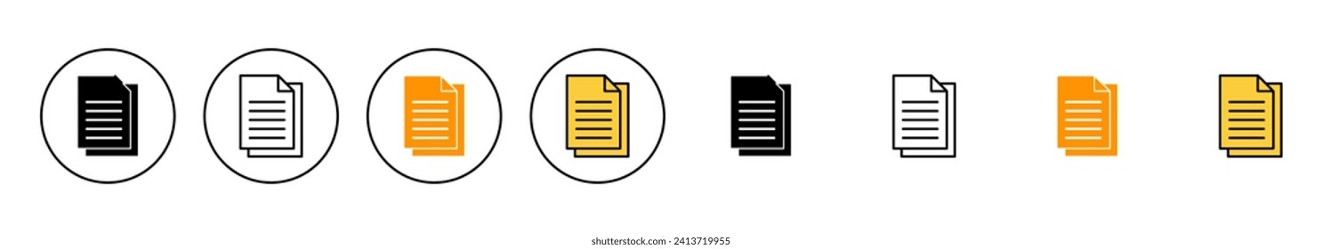 Document icon set vector. Paper sign and symbol. File Icon