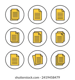 Document icon set vector. Paper sign and symbol. File Icon