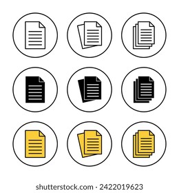 Document icon set vector. Paper sign and symbol. File Icon