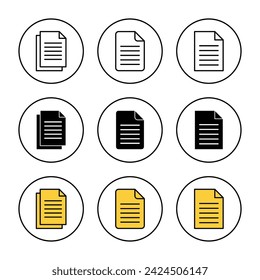 Document icon set vector. Paper sign and symbol. File Icon