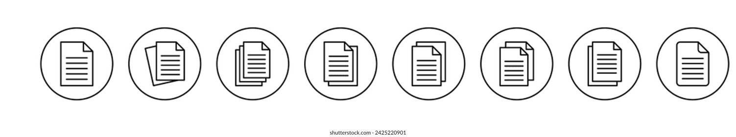 Document icon set vector. Paper sign and symbol. File Icon