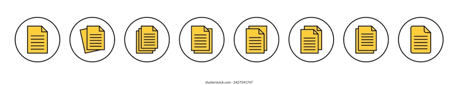 Document icon set vector. Paper sign and symbol. File Icon