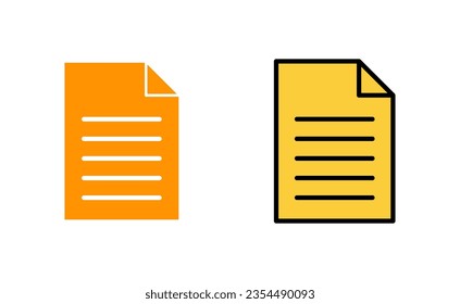 Document icon set for web and mobile app. Paper sign and symbol. File Icon