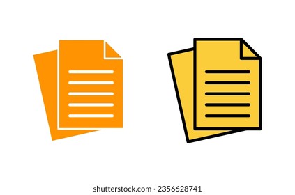 Document icon set for web and mobile app. Paper sign and symbol. File Icon