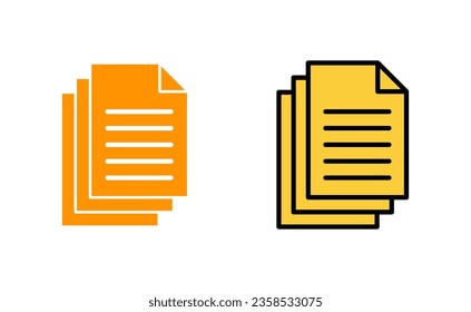Document icon set for web and mobile app. Paper sign and symbol. File Icon
