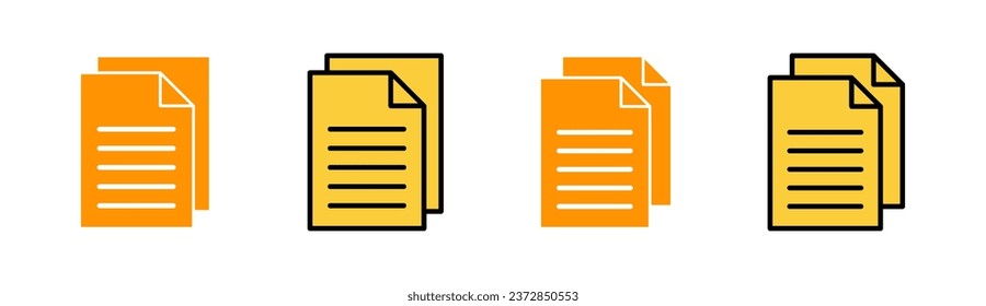 Document icon set for web and mobile app. Paper sign and symbol. File Icon