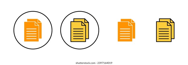 Document icon set for web and mobile app. Paper sign and symbol. File Icon