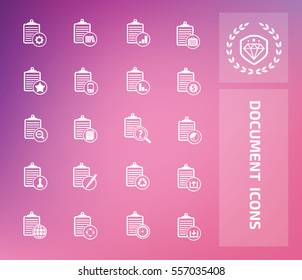 Document icon set,clean vector