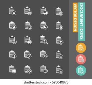 Document icon set,clean vector