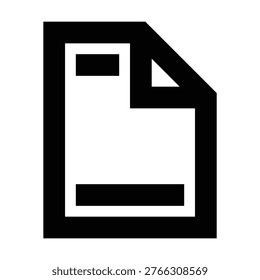 Document icon in sharp bold line style for structured files. Perfect for headers, footers, formatted pages, metadata, writing layout, or any editorial and content organization purpose.