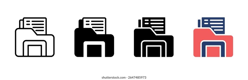 Document icon sheet multiple style collection