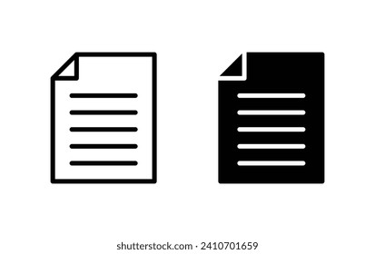 Document icon, document sign vector for web site Computer and mobile app