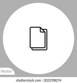 Vector de signo de icono de documento,Símbolo, ilustración de logotipo para web y móvil