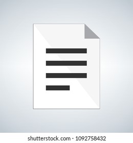 Document Icon or simbol, vector illustration isolated on modern background.