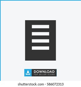 document icon. Simple filled document icon. On white background.