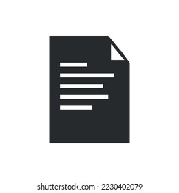 Document icon, simple illustration vector