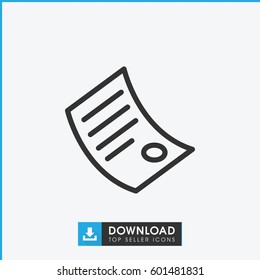 document icon. simple outline document vector icon. on white background.