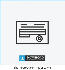 document icon. simple outline document vector icon. on white background.