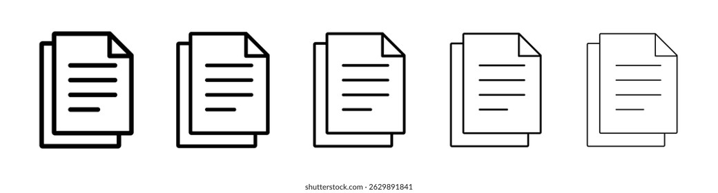 Document icon Simple thin line flat symbol