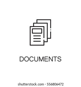 Document icon. Single high quality outline symbol for web design or mobile app. Thin line sign for design logo. Black outline pictogram on white background