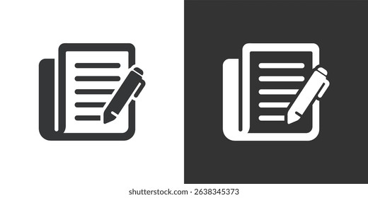 Document icon. Solid glyph series icon