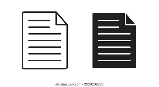 Document icon in solid and stroke style.