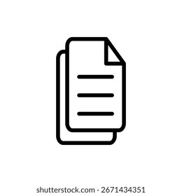 Símbolo de icono de documento para App y Sitios web. Signo de papel y símbolo. Icono de archivo