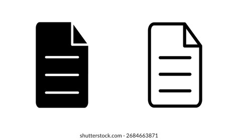 Document icon symbol for apps and websites. edit document. Paper sign and symbol. File Icon