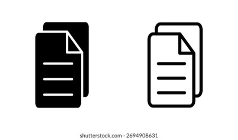 Símbolo de icono de documento para App y Sitios web. Signo de papel y símbolo. Icono de archivo