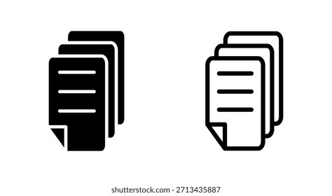 Símbolo de icono de documento para App y Sitios web. Signo de papel y símbolo. Icono de archivo
